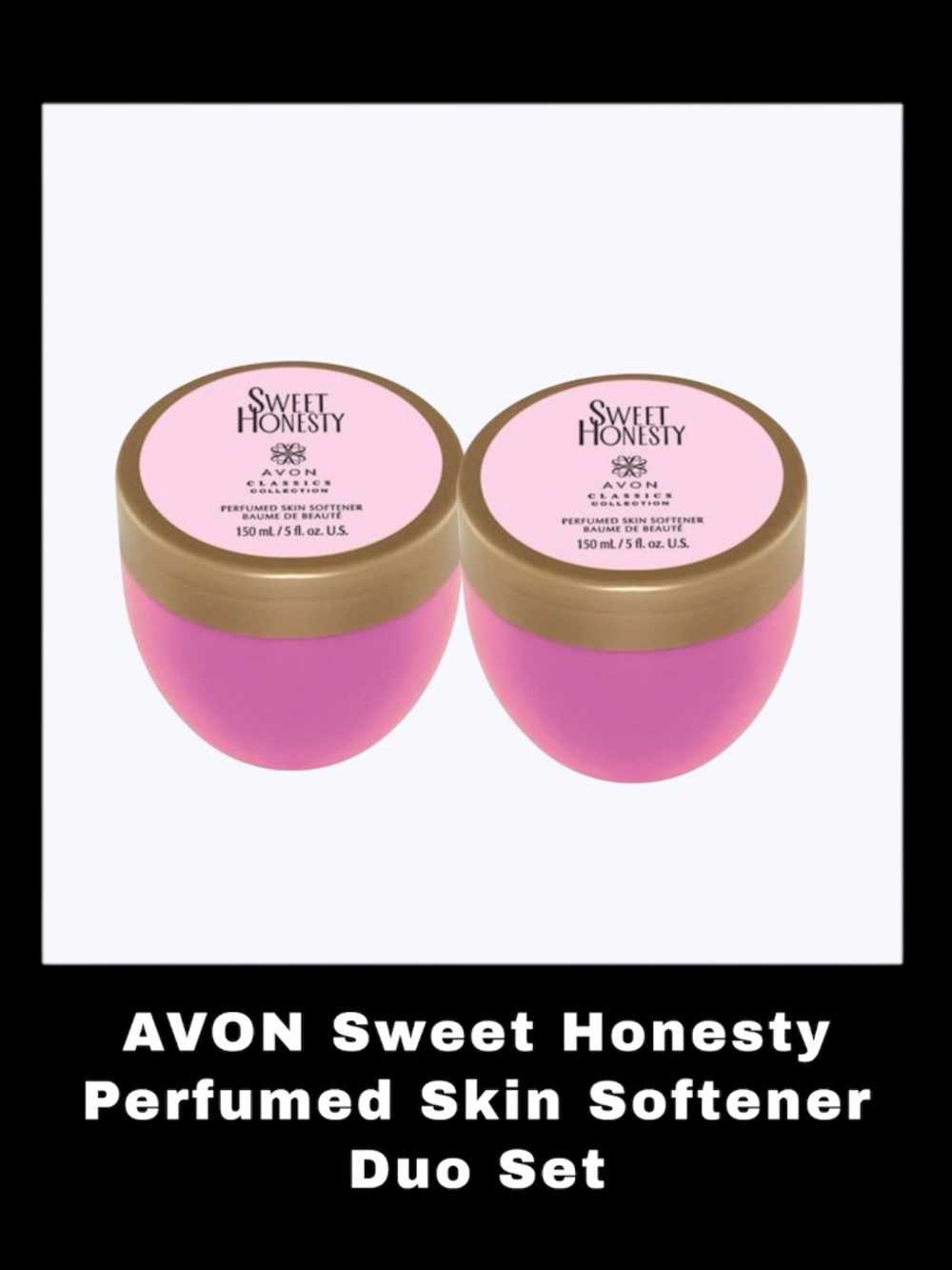 AVON Sweet Honesty 5.0 Fluid Ounces Perfumed Skin Softener Duo Set